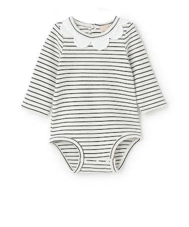 スカラップ衿ロンパース