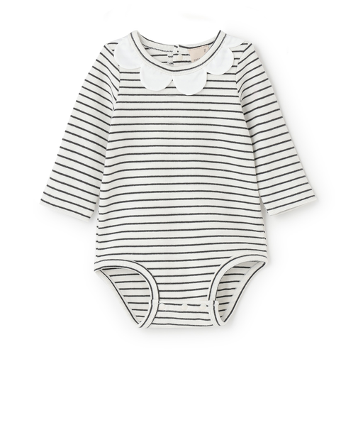 スカラップ衿ロンパース