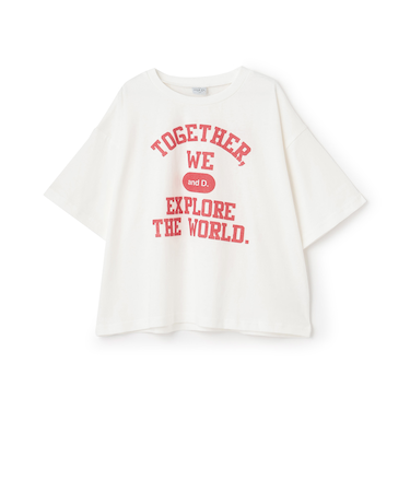 【綿100%】カレッジプリント半袖T