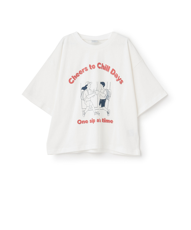 【綿100%】ピクニックモチーフ半袖T