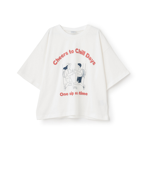 【綿100%】ピクニックモチーフ半袖T