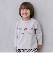 働く車刺しゅう長袖Tシャツ