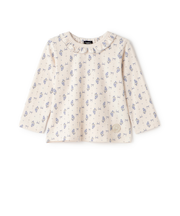 【オーガニック】フリル衿長袖Tシャツ