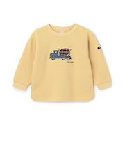 働く車アップリケ接結長袖Tシャツ