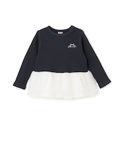 チュールペプラムロゴ長袖Tシャツ