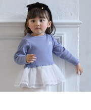 チュールペプラムロゴ長袖Tシャツ