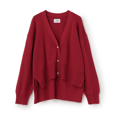 【親子リンク】パールボタンニットカーディガン