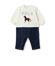 【POLO BCS】アップリケ長袖カバーオール