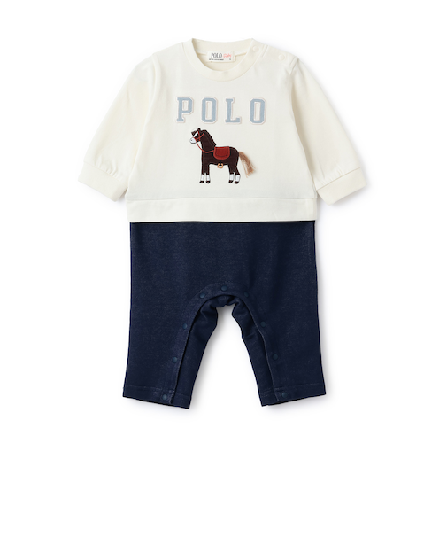 【POLO BCS】アップリケ長袖カバーオール