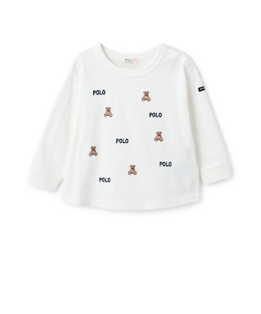 【POLO BCS】モチーフ刺繍長袖Tシャツ