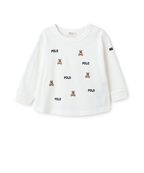 【POLO BCS】モチーフ刺繍長袖Tシャツ