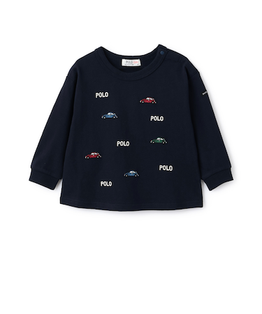 【POLO BCS】モチーフ刺繍長袖Tシャツ