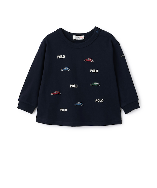 【POLO BCS】モチーフ刺繍長袖Tシャツ