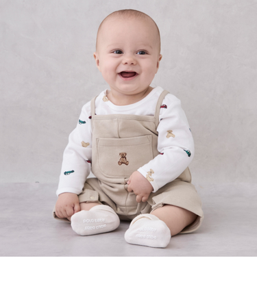 【POLO BCS】モチーフ長袖サロペット
