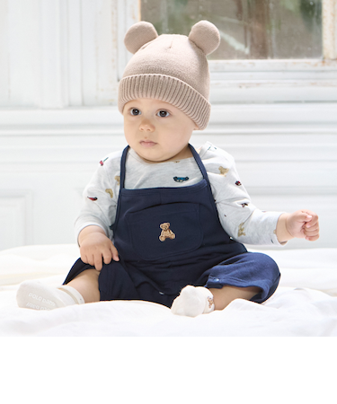 【POLO BCS】モチーフ長袖サロペット