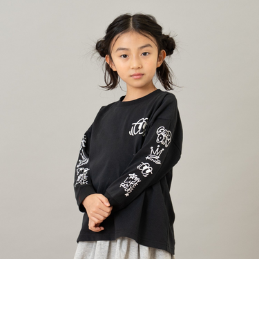 【綿100】【365D.】アソート袖プリント柄ロンT