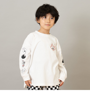 【綿100】【365D.】アソート袖プリント柄ロンT