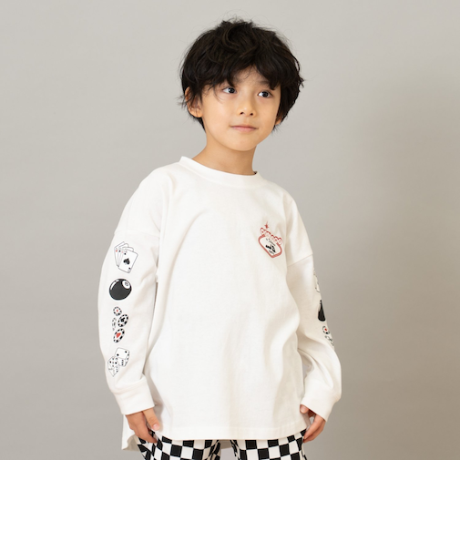 【綿100】【365D.】アソート袖プリント柄ロンT