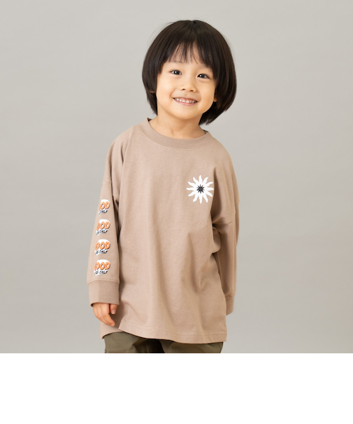 【綿100】【365D.】アソート袖プリント柄ロンT