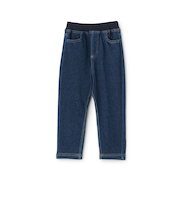 カットデニムストレートパンツ