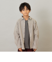 チェックドロップ長袖シャツ