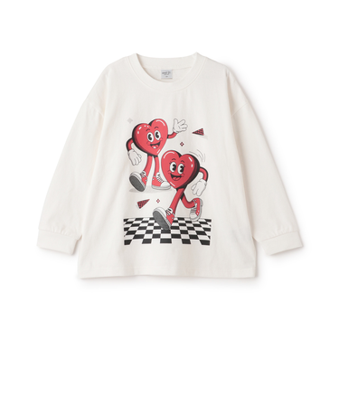 【USAコットン】ハートキャラモチーフワイドロンT