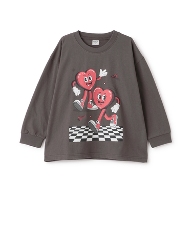 【USAコットン】ハートキャラモチーフワイドロンT