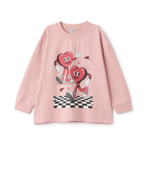 【USAコットン】ハートキャラモチーフワイドロンT