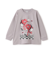 【USAコットン】ハートキャラモチーフワイドロンT