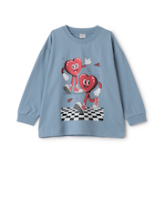 【USAコットン】ハートキャラモチーフワイドロンT