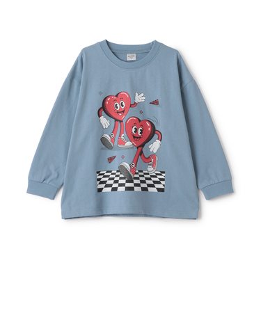 【USAコットン】ハートキャラモチーフワイドロンT