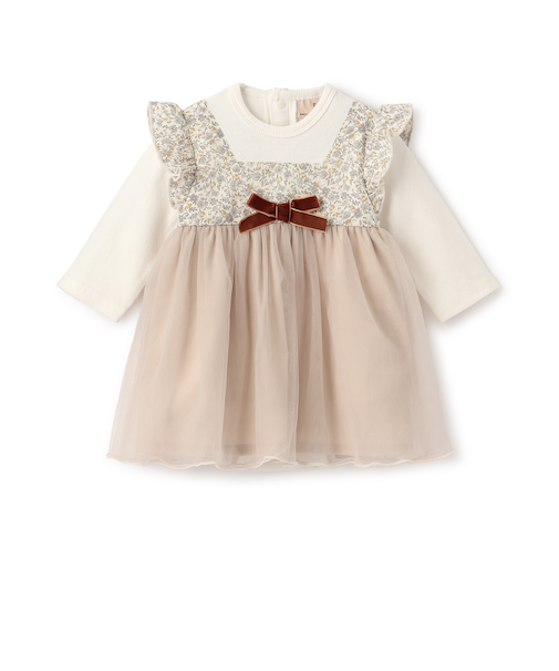 お花チュールドッキングOPロンパース