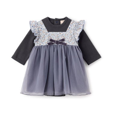 お花チュールドッキングOPロンパース