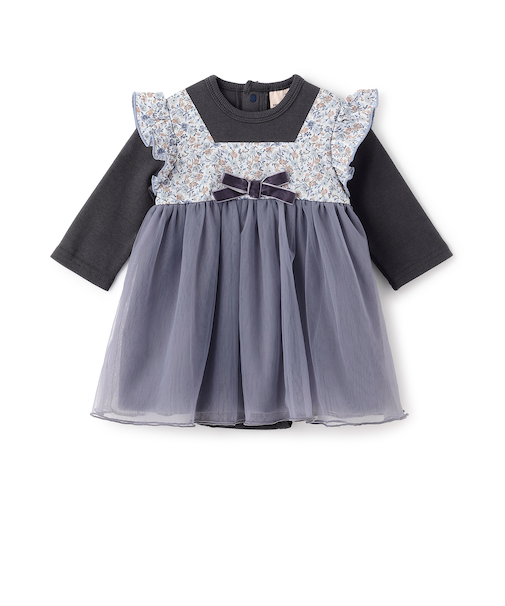 お花チュールドッキングOPロンパース