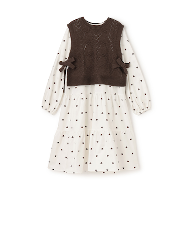 【リンク】ベストつきティアードワンピース(ジュニアサイズ)