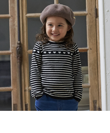 【フワもちっと】ハートリブニット