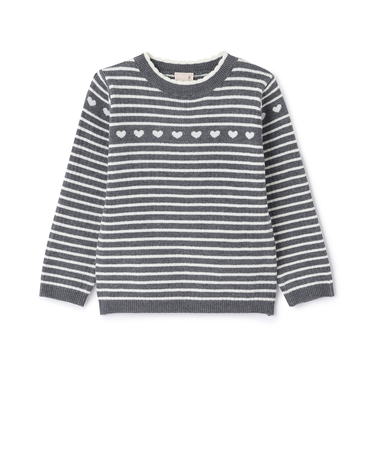 【フワもちっと】ハートリブニット