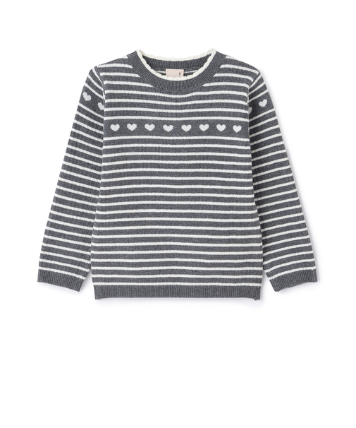 【フワもちっと】ハートリブニット