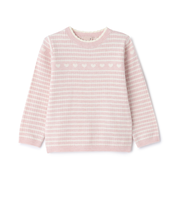 【フワもちっと】ハートリブニット