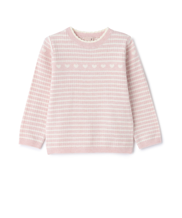 【フワもちっと】ハートリブニット