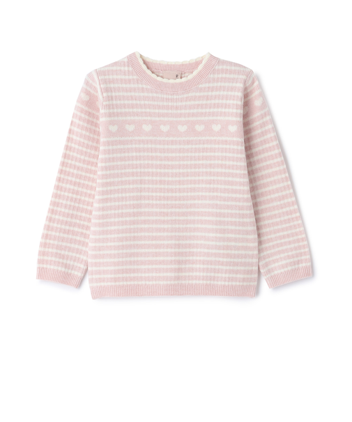 【フワもちっと】ハートリブニット