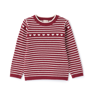 【フワもちっと】ハートリブニット