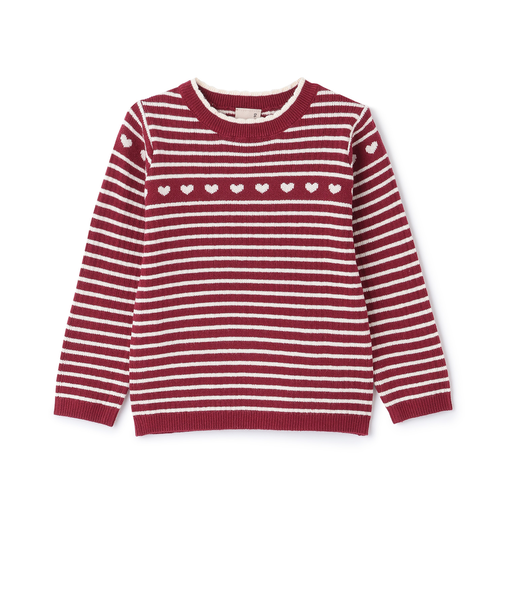 【フワもちっと】ハートリブニット