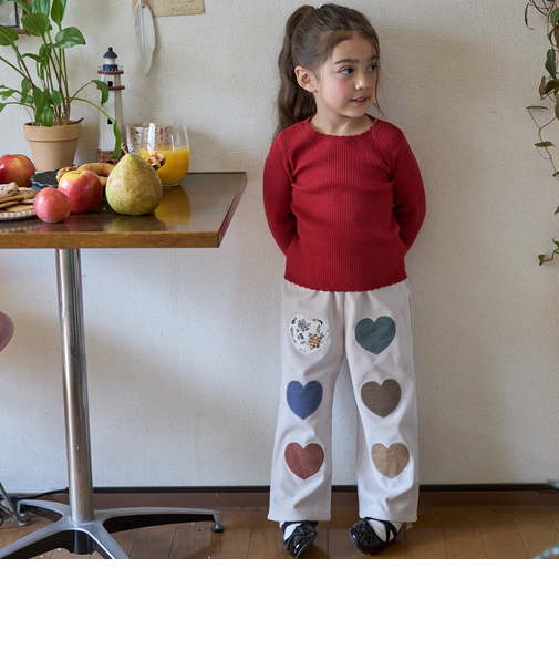 モチーフアップリケパンツ