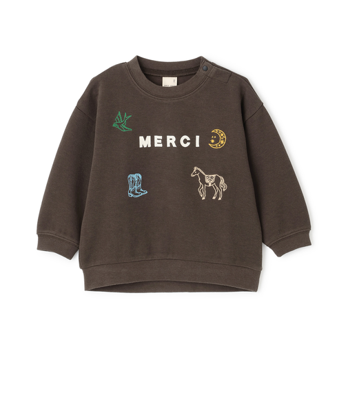 ロゴモチーフ接結長袖Tシャツ