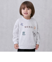 ロゴモチーフ接結長袖Tシャツ