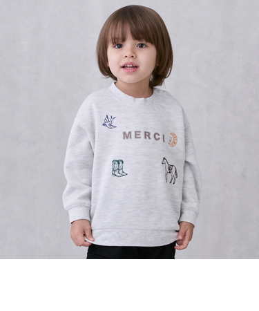 ロゴモチーフ接結長袖Tシャツ