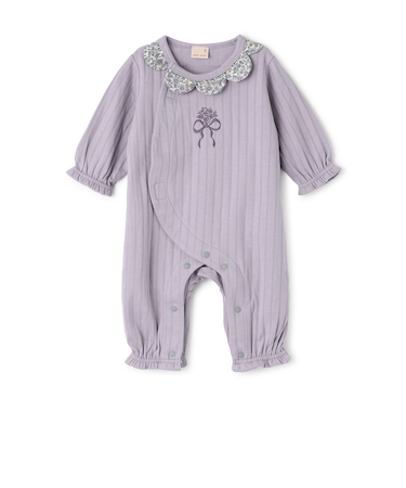 スカラップ衿カバーオール