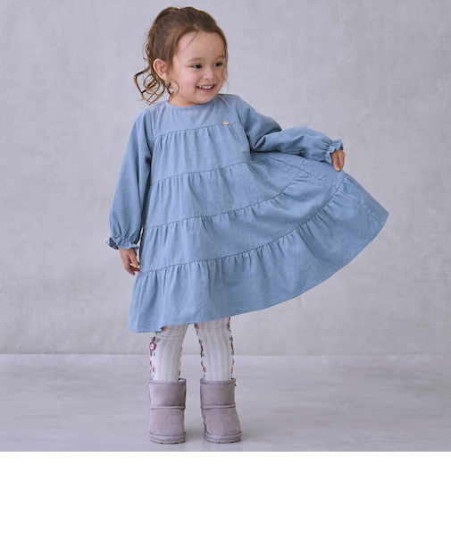 コーデュロイティアードワンピース