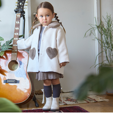 ファー衿ハートポケットコート